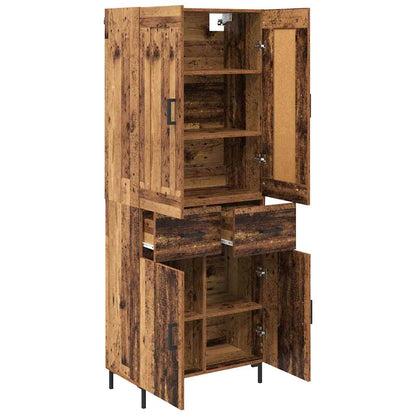 Highboard with Drawer 2 pcs Old Wood Engineered Wood