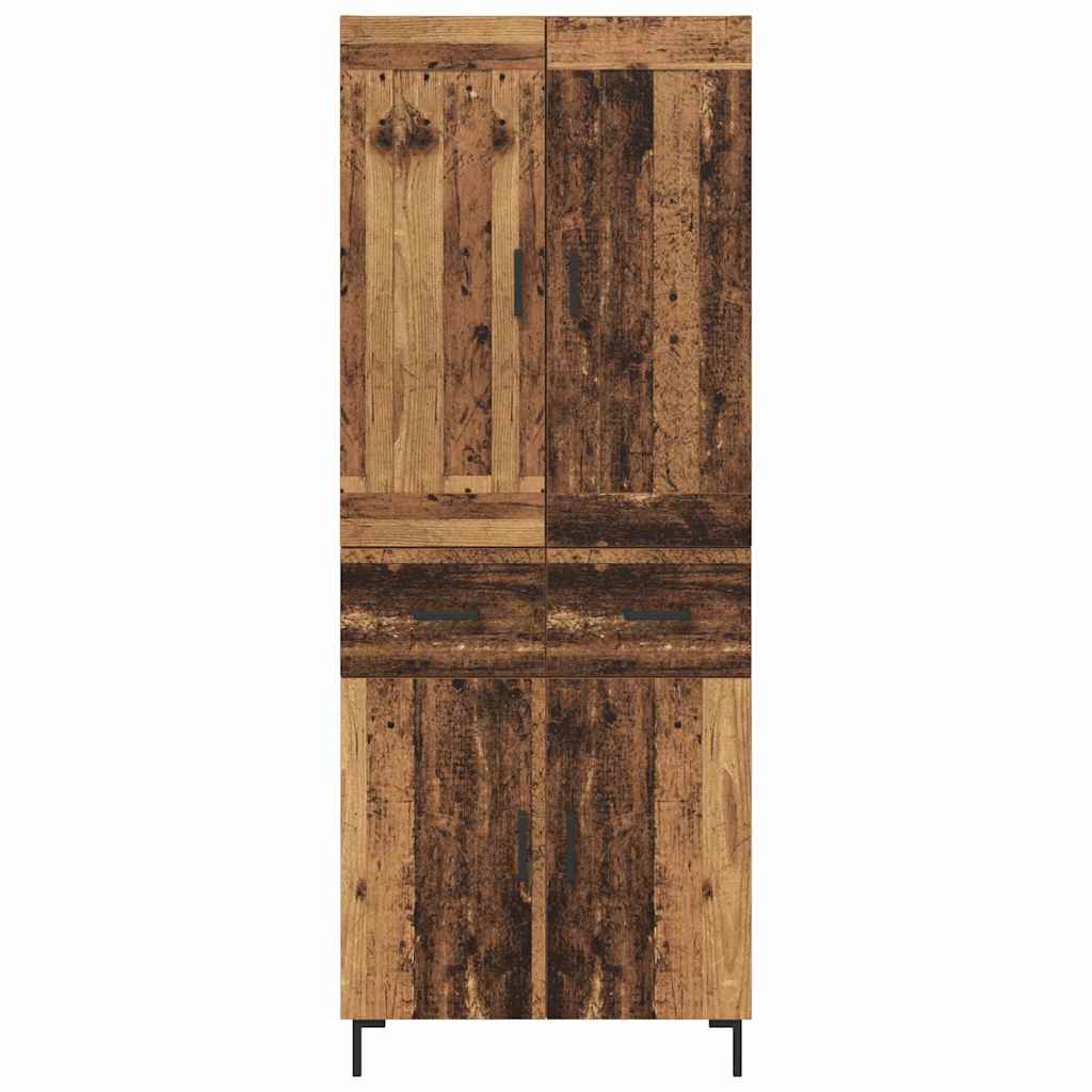 Highboard with Drawer 2 pcs Old Wood Engineered Wood
