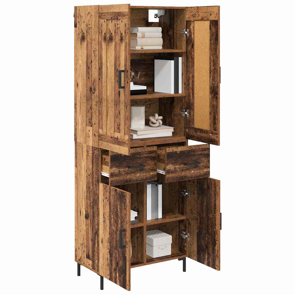 Highboard with Drawer 2 pcs Old Wood Engineered Wood