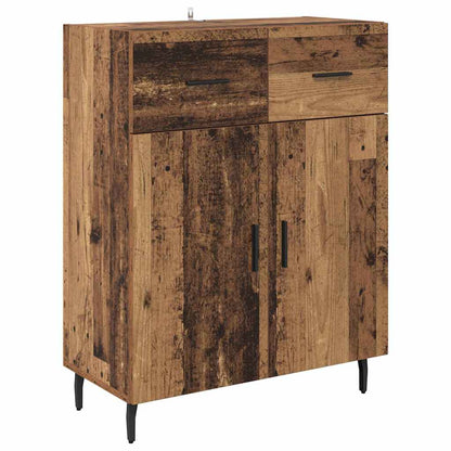 Highboard with Drawer 2 pcs Old Wood Engineered Wood and Glass