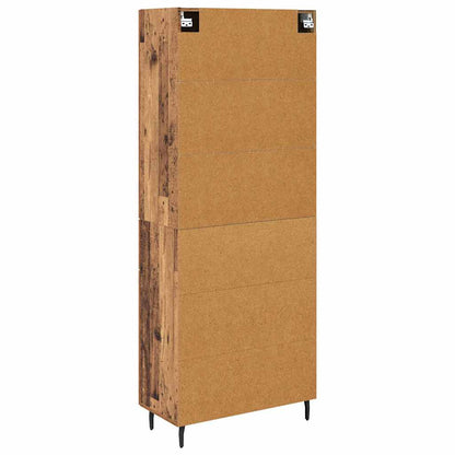 Highboard with Drawer 2 pcs Old Wood Engineered Wood and Glass