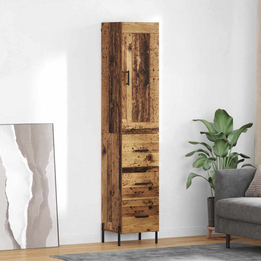Highboard Old Wood 34.5 x 34 x 180 cm Engineered Wood