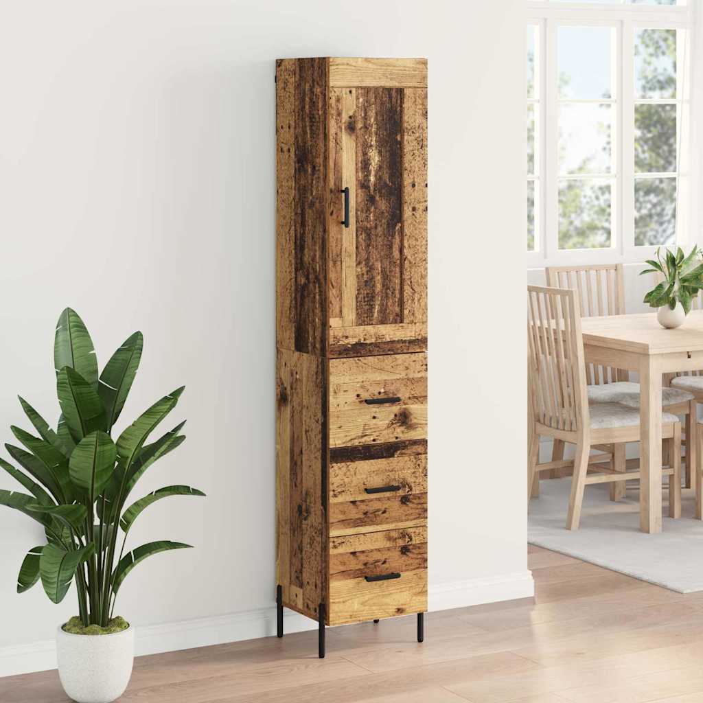 Highboard Old Wood 34.5 x 34 x 180 cm Engineered Wood