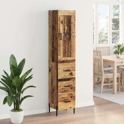 Highboard Old Wood 34.5 x 34 x 180 cm Engineered Wood