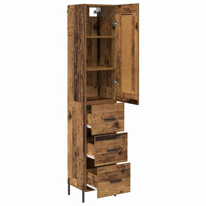 Highboard Old Wood 34.5 x 34 x 180 cm Engineered Wood