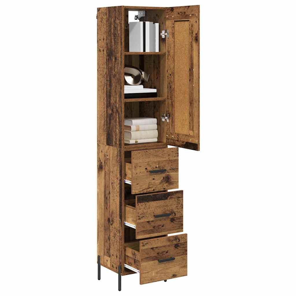 Highboard Old Wood 34.5 x 34 x 180 cm Engineered Wood