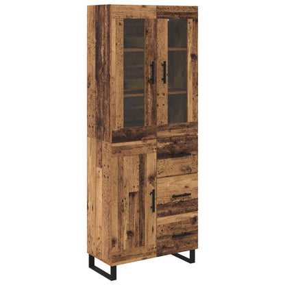 Highboard with Drawer 2 pcs Old Wood Engineered Wood