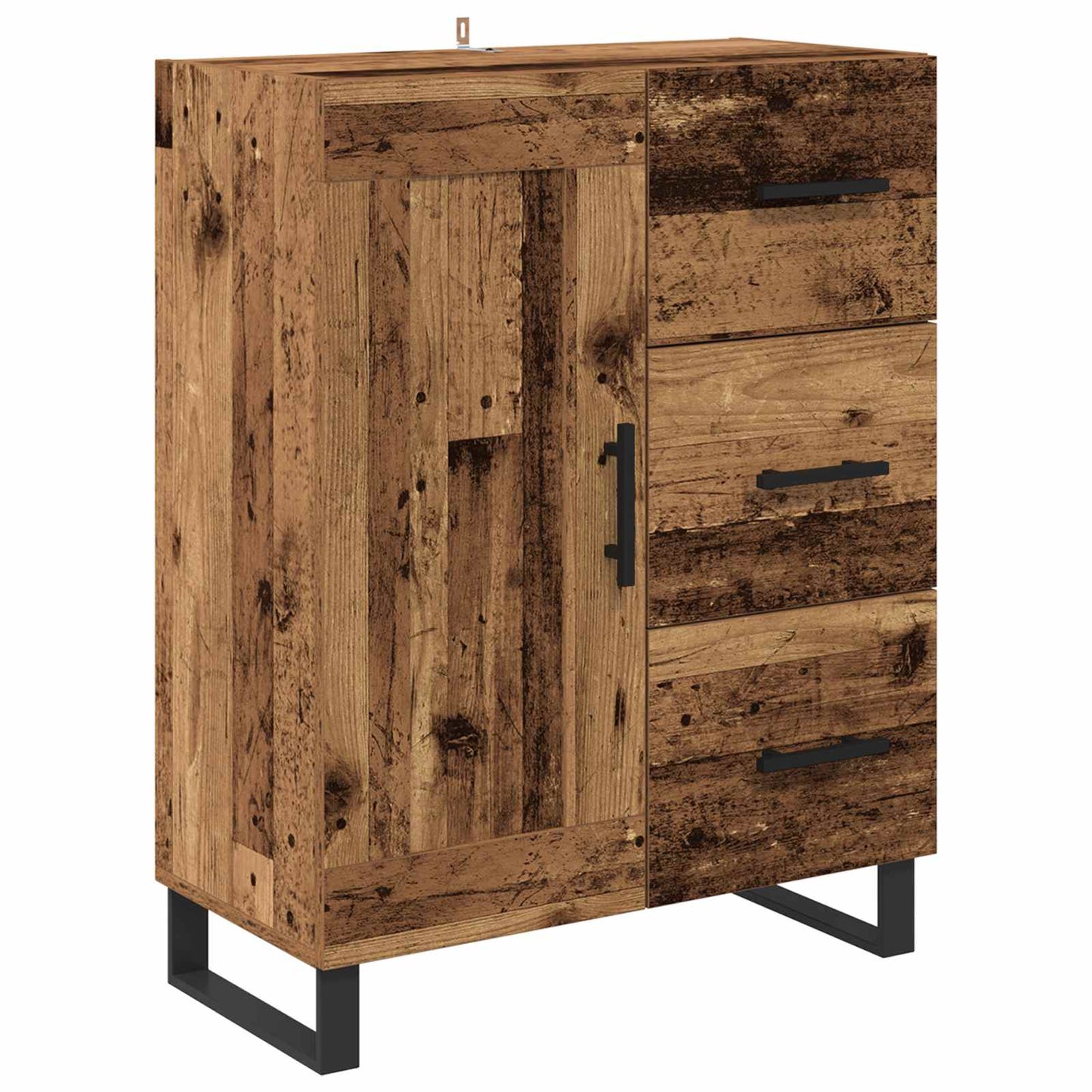 Highboard with Drawer 2 pcs Old Wood Engineered Wood