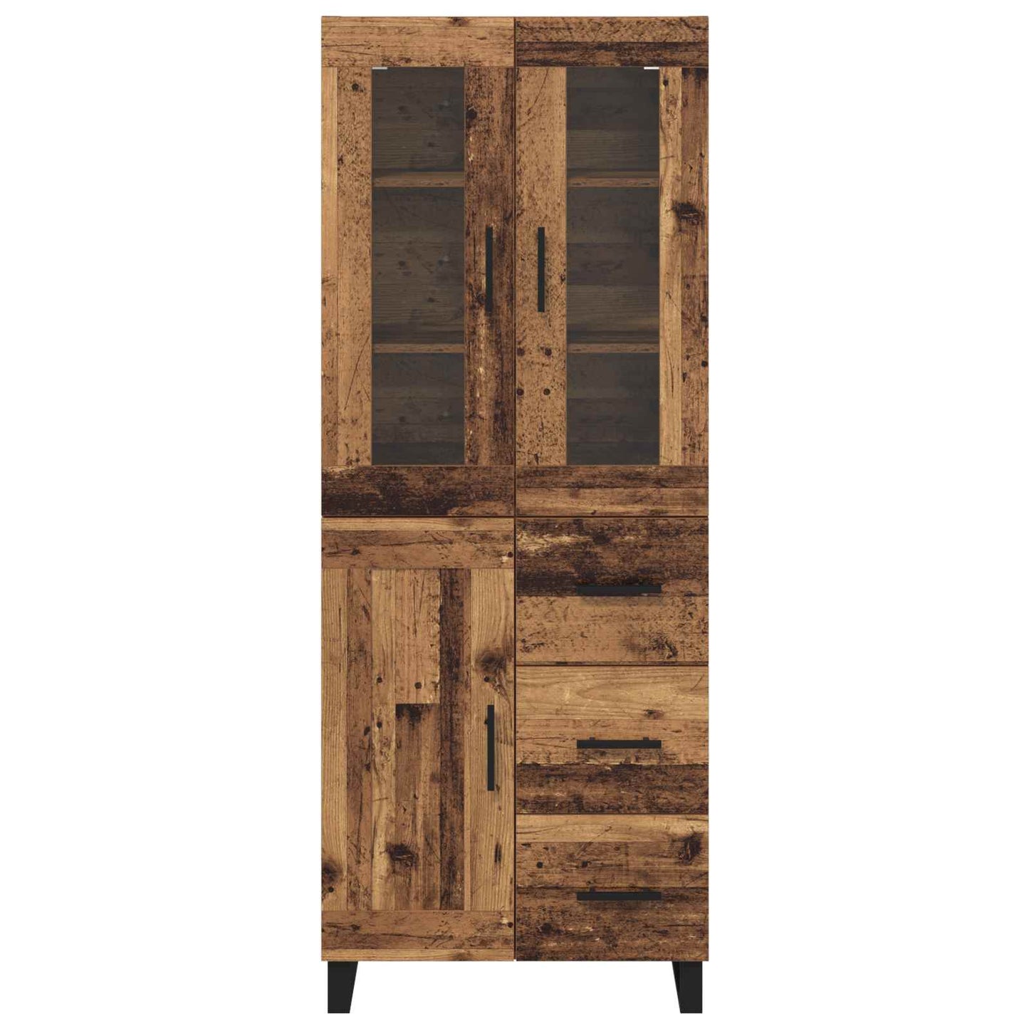 Highboard with Drawer 2 pcs Old Wood Engineered Wood