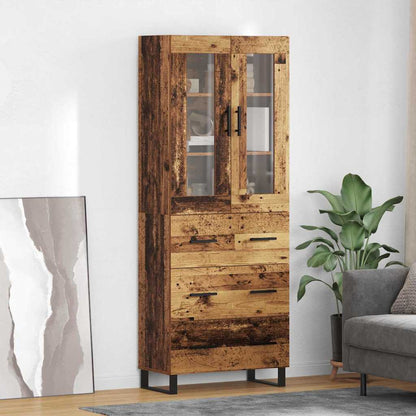 Highboard with Drawer 2 pcs Old Wood Engineered Wood