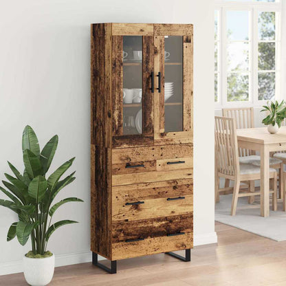 Highboard with Drawer 2 pcs Old Wood Engineered Wood
