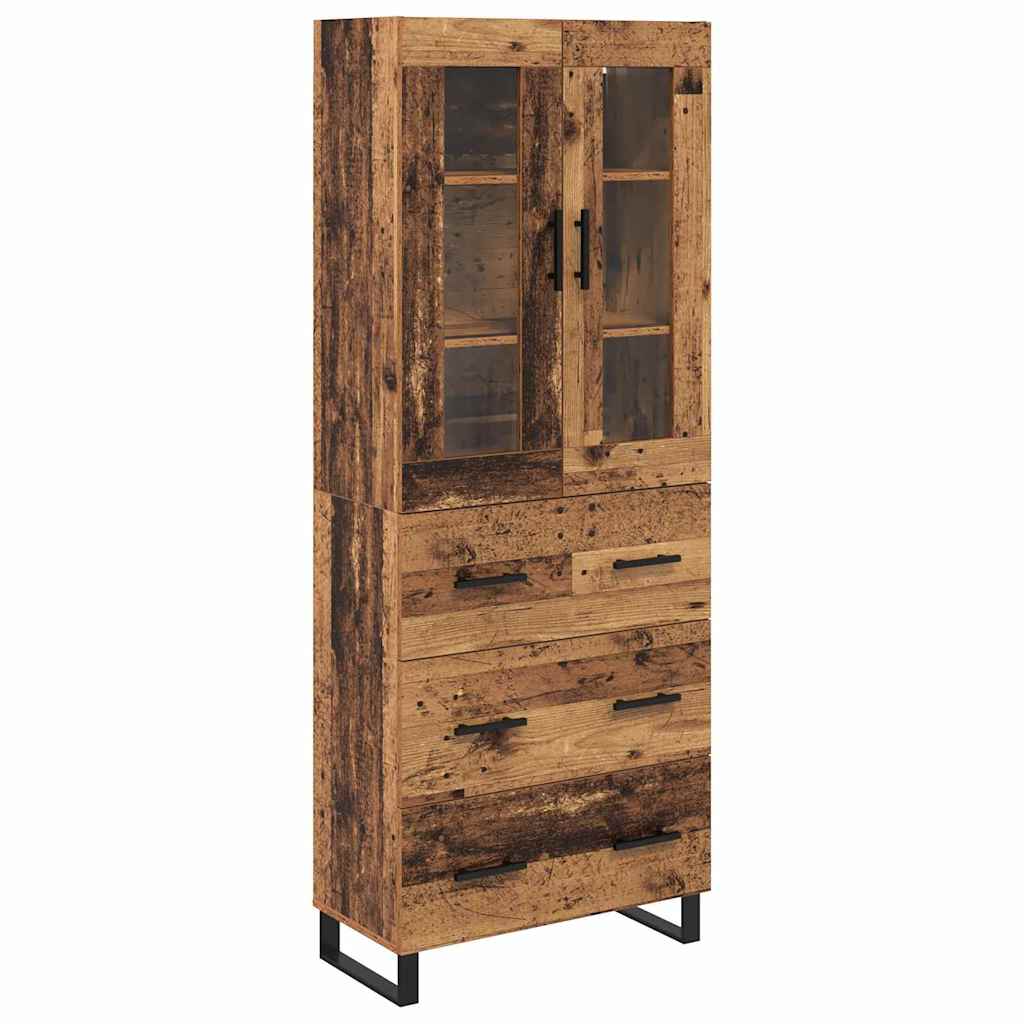 Highboard with Drawer 2 pcs Old Wood Engineered Wood
