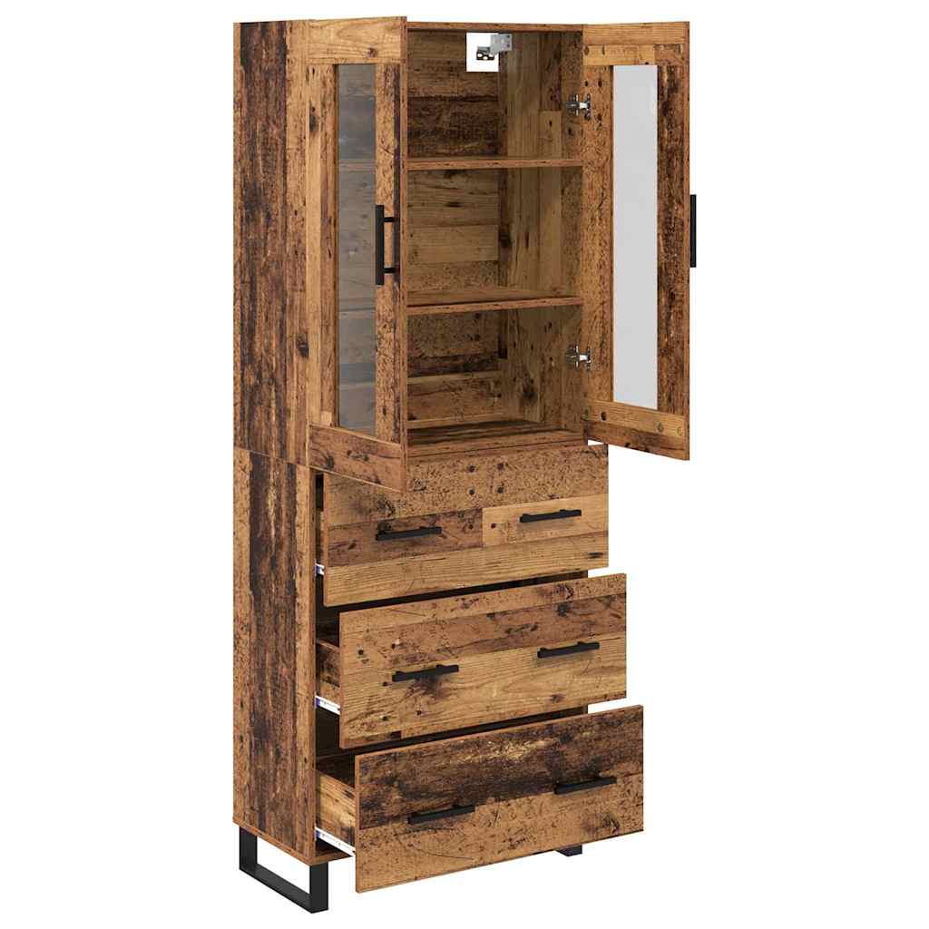 Highboard with Drawer 2 pcs Old Wood Engineered Wood