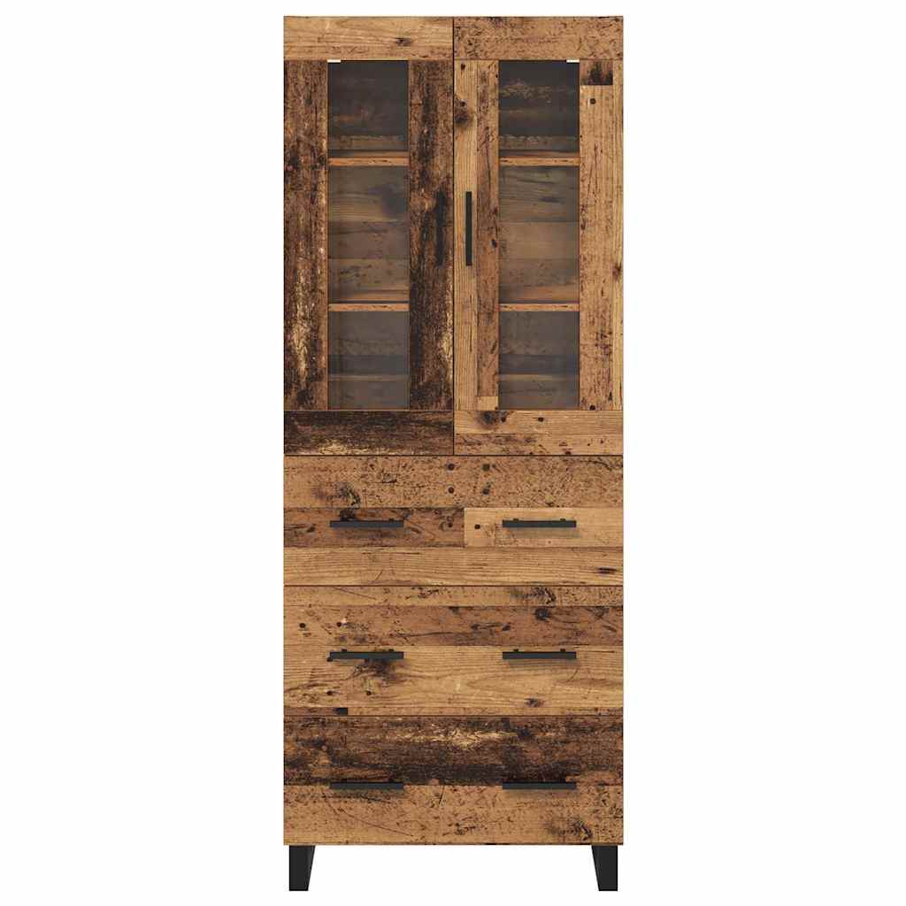 Highboard with Drawer 2 pcs Old Wood Engineered Wood