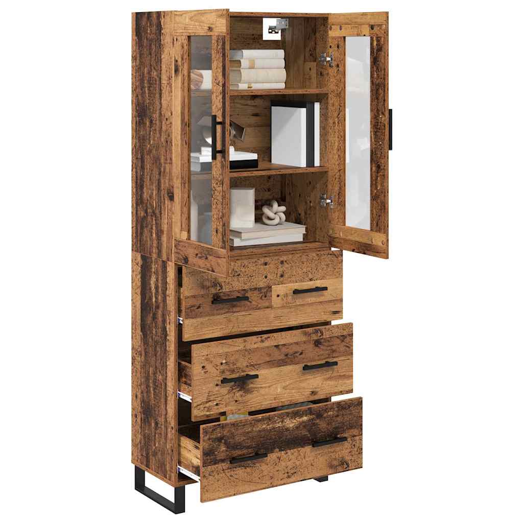 Highboard with Drawer 2 pcs Old Wood Engineered Wood