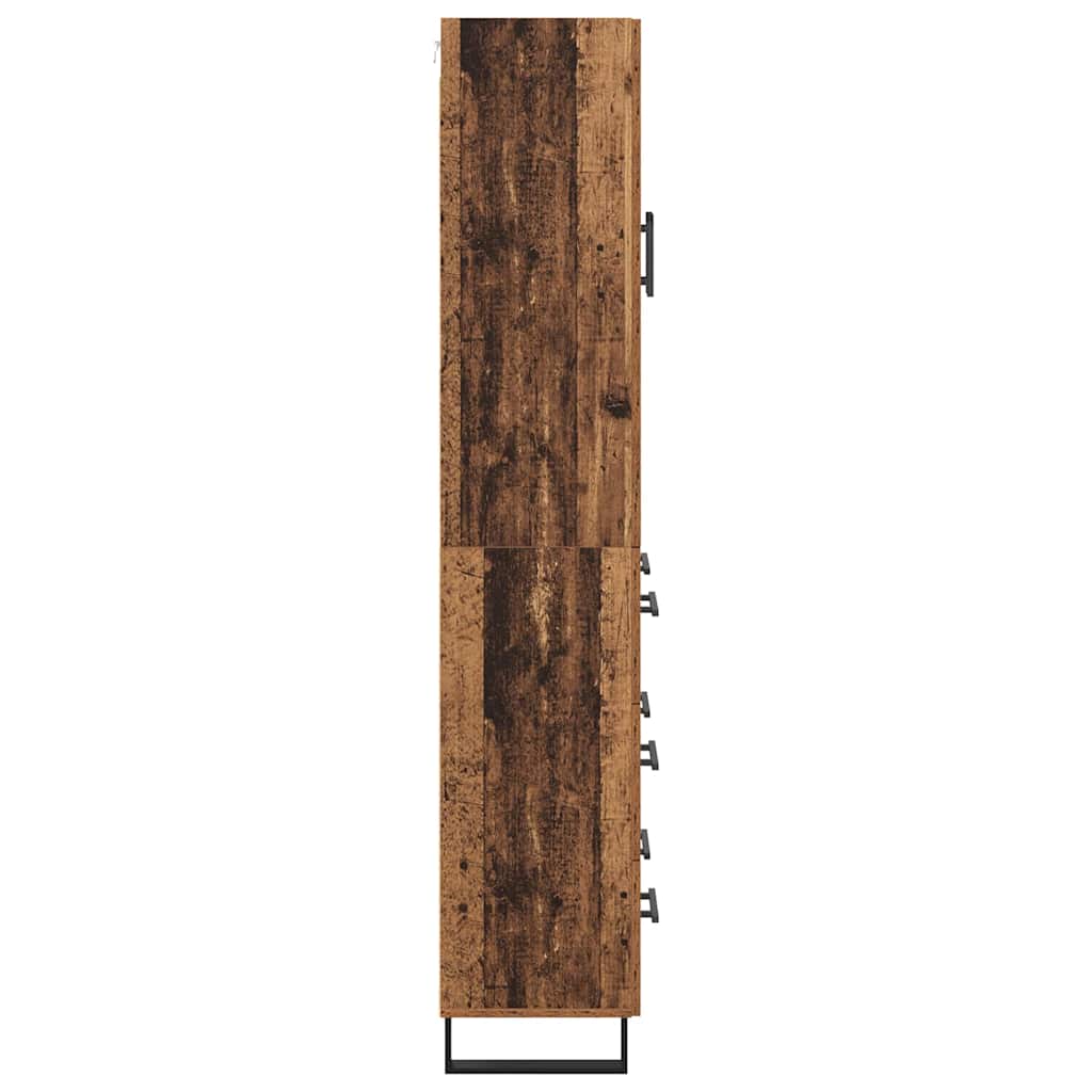Highboard with Drawer 2 pcs Old Wood Engineered Wood