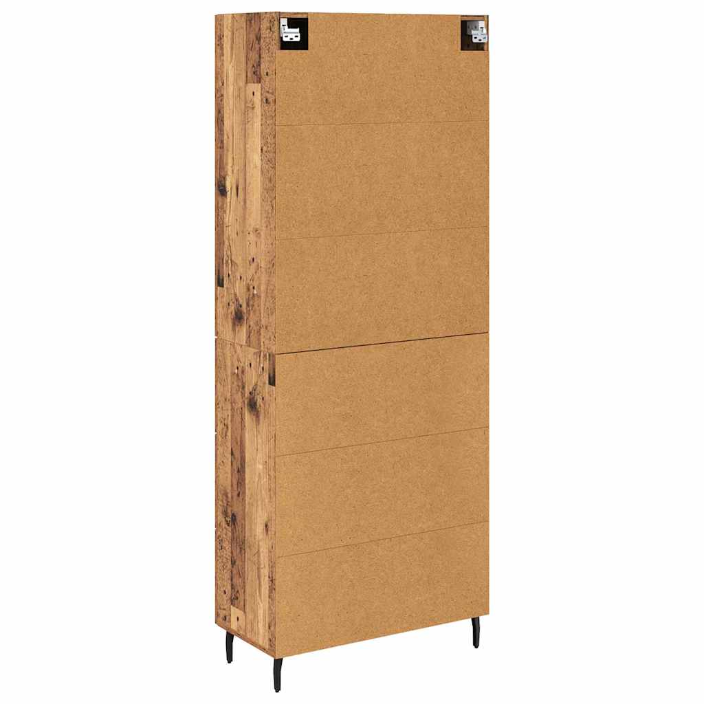 Highboard with Drawer 2 pcs Old Wood Engineered Wood and Glass