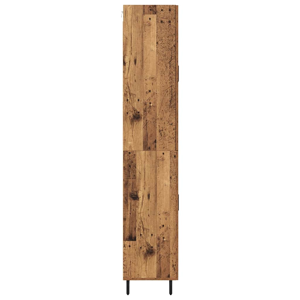 Highboard with Drawer 2 pcs Old Wood Engineered Wood and Glass