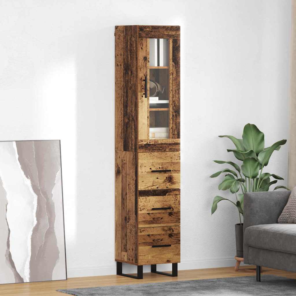 Highboard Old Wood 34.5 x 34 x 180 cm Engineered Wood