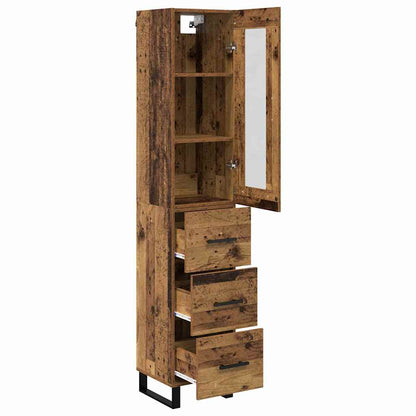 Highboard Old Wood 34.5 x 34 x 180 cm Engineered Wood
