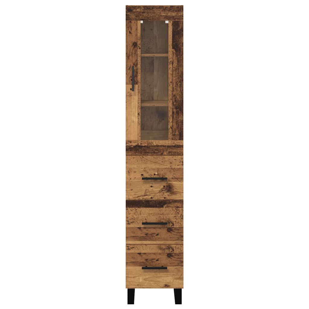 Highboard Old Wood 34.5 x 34 x 180 cm Engineered Wood