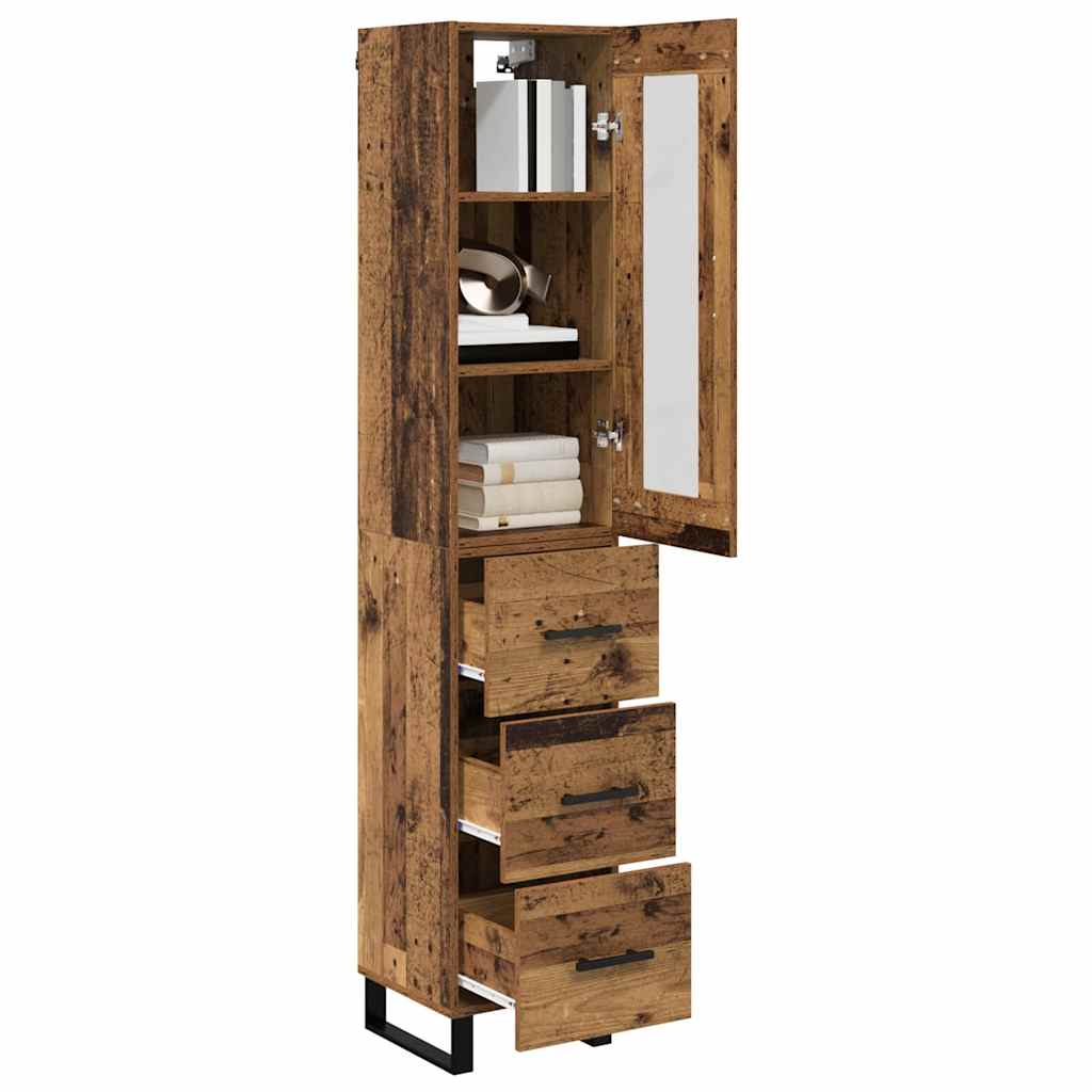 Highboard Old Wood 34.5 x 34 x 180 cm Engineered Wood