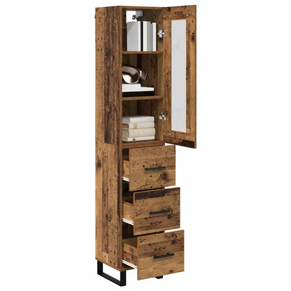 Highboard Old Wood 34.5 x 34 x 180 cm Engineered Wood