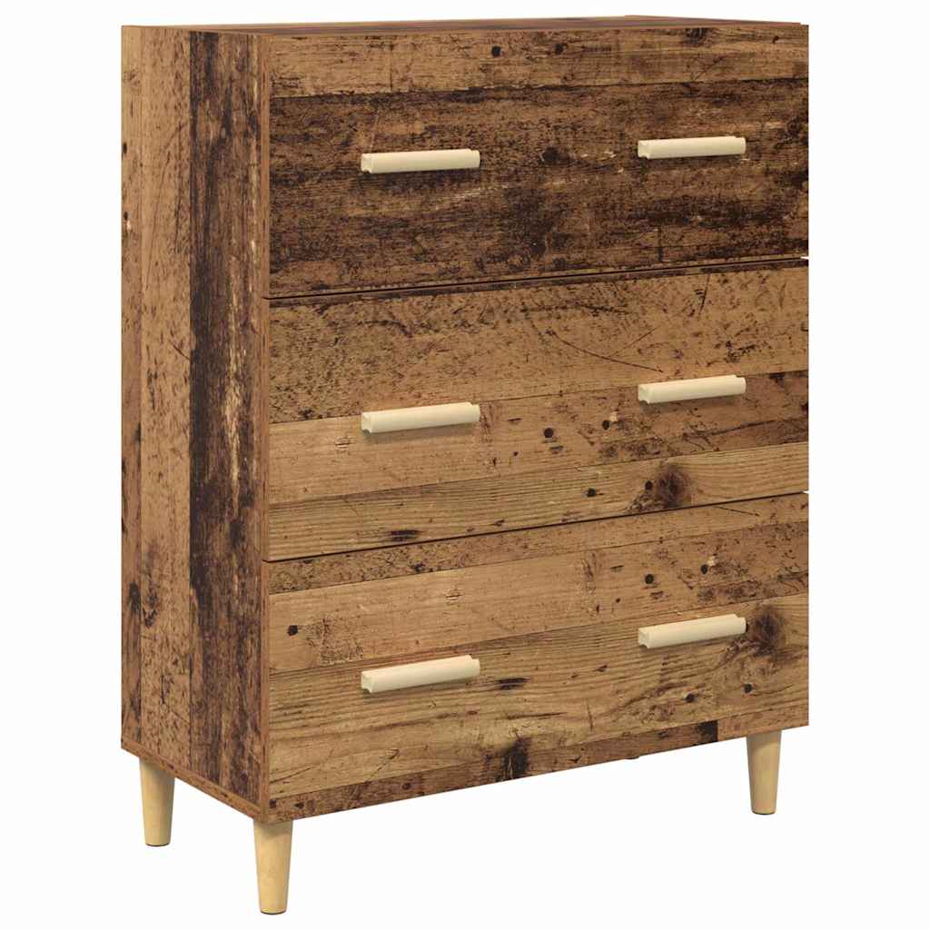 Highboard Old Wood 69.5 x 34 x 180 cm Engineered Wood and Glass