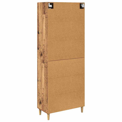 Highboard Old Wood 69.5 x 34 x 180 cm Engineered Wood and Glass