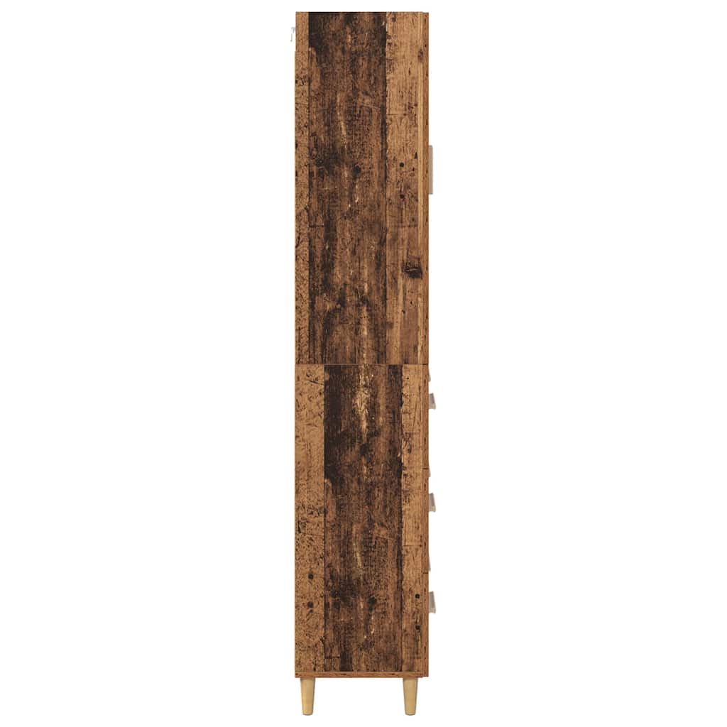 Highboard Old Wood 69.5 x 34 x 180 cm Engineered Wood and Glass