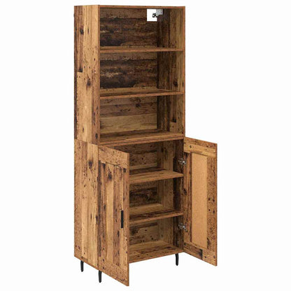 Highboard Old Wood 69.5 x 34 x 180 cm Engineered Wood and Glass