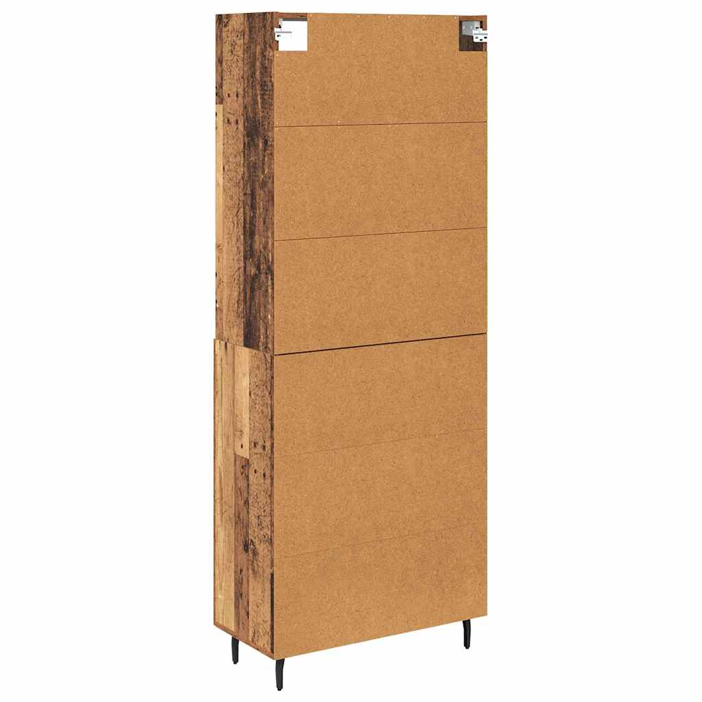 Highboard Old Wood 69.5 x 34 x 180 cm Engineered Wood and Glass