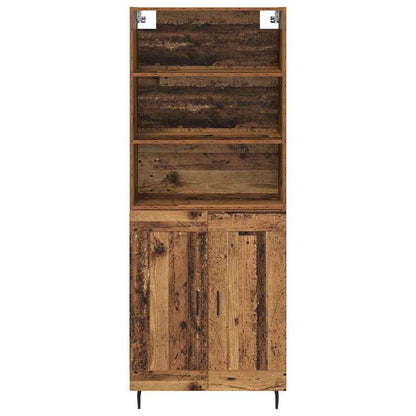 Highboard Old Wood 69.5 x 34 x 180 cm Engineered Wood and Glass