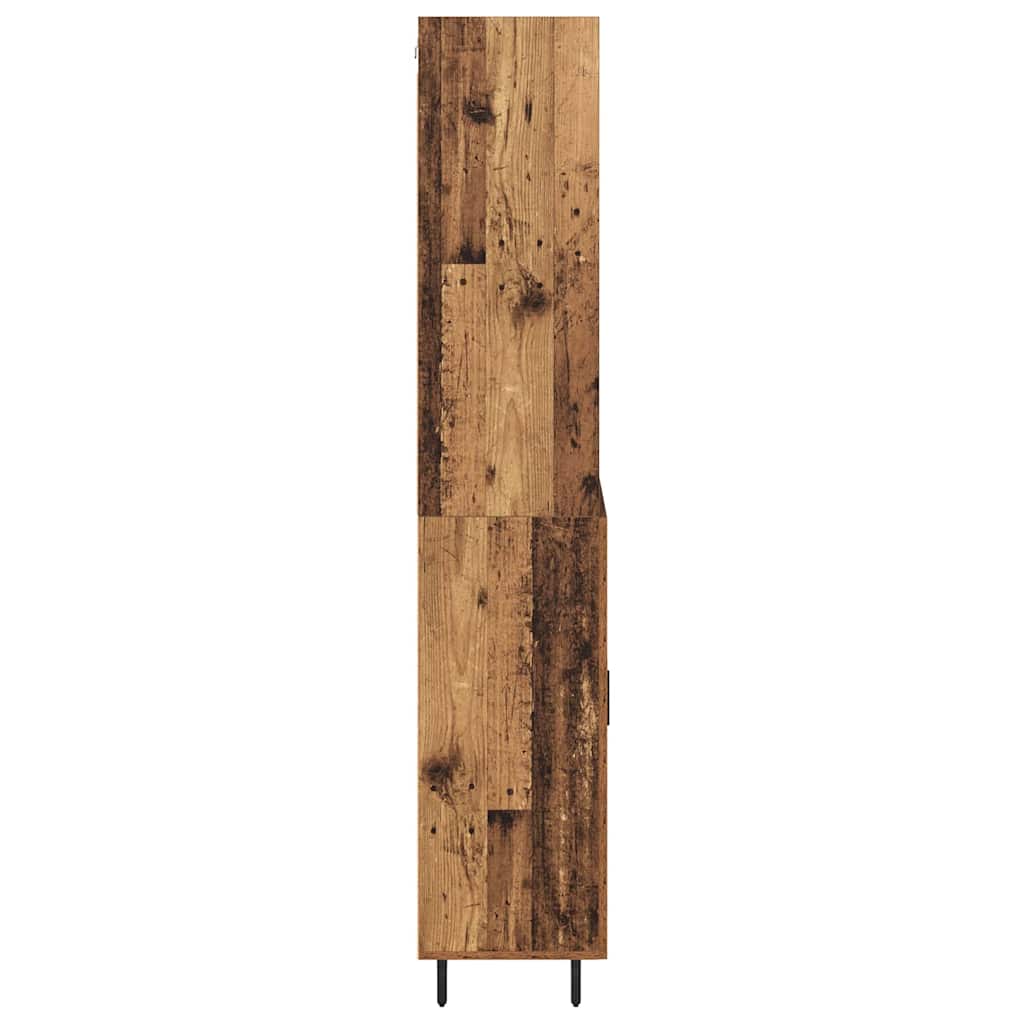 Highboard Old Wood 69.5 x 34 x 180 cm Engineered Wood and Glass