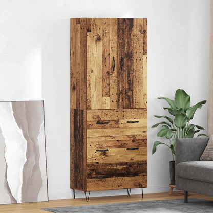Highboard with Drawer 2 pcs Old Wood Engineered Wood