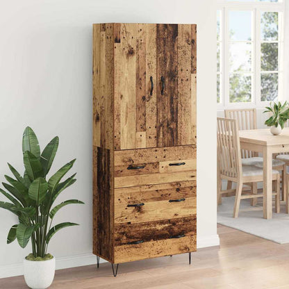 Highboard with Drawer 2 pcs Old Wood Engineered Wood