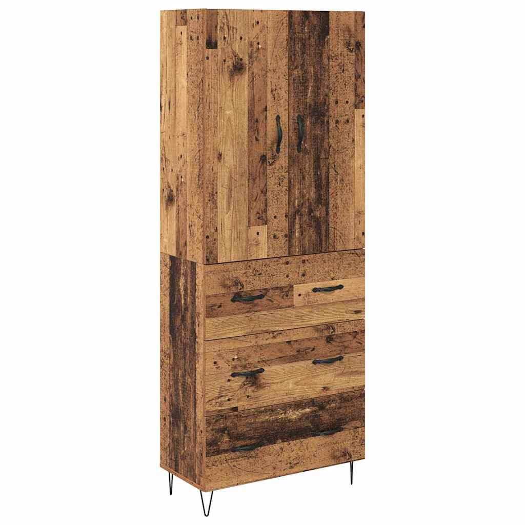 Highboard with Drawer 2 pcs Old Wood Engineered Wood