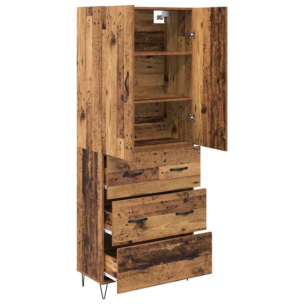 Highboard with Drawer 2 pcs Old Wood Engineered Wood