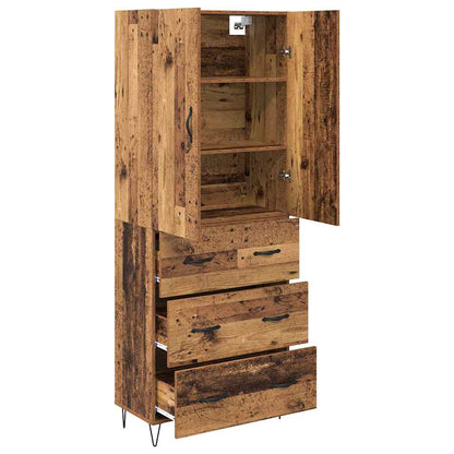 Highboard with Drawer 2 pcs Old Wood Engineered Wood