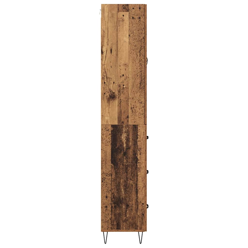 Highboard with Drawer 2 pcs Old Wood Engineered Wood