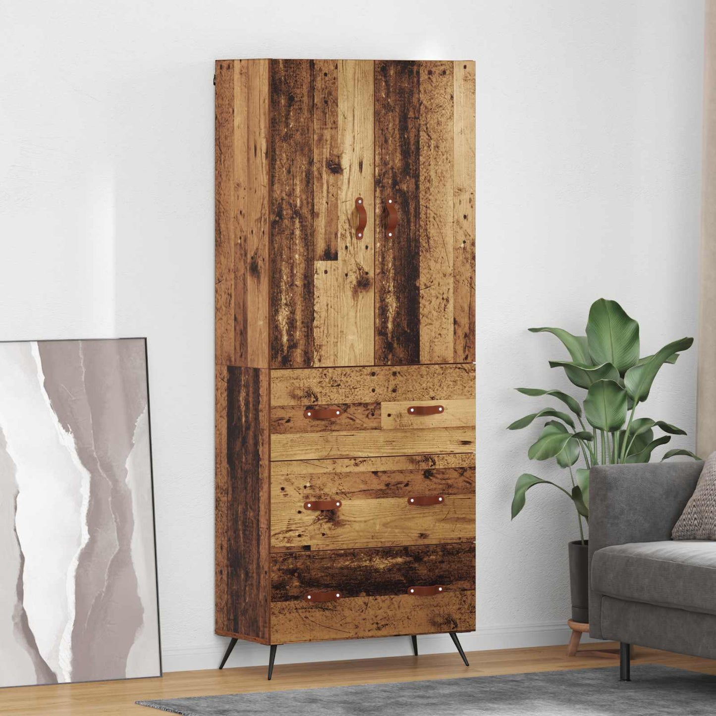 Highboard Old Wood 69.5 x 34 x 180 cm Engineered Wood