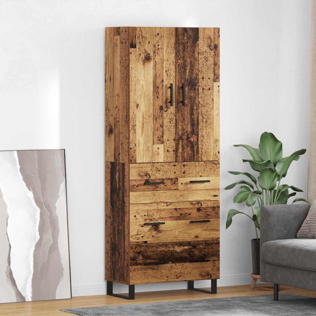 Highboard with Drawer 2 pcs Old Wood 69.5 x 34 x 180 cm