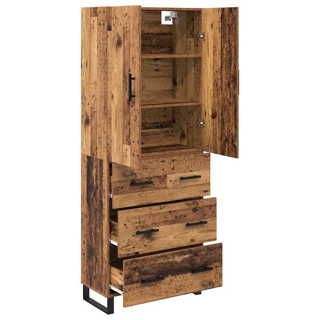 Highboard with Drawer 2 pcs Old Wood 69.5 x 34 x 180 cm