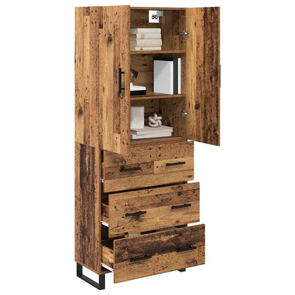 Highboard with Drawer 2 pcs Old Wood 69.5 x 34 x 180 cm