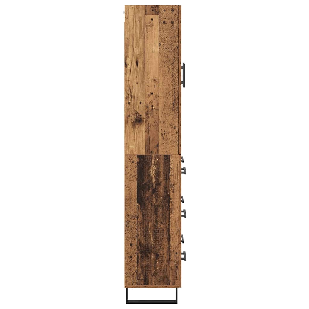 Highboard with Drawer 2 pcs Old Wood 69.5 x 34 x 180 cm