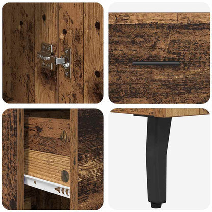 Highboard Old Wood 34.5 x 34 x 180 cm Engineered Wood