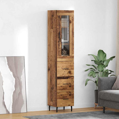 Highboard Old Wood 34.5 x 34 x 180 cm Engineered Wood