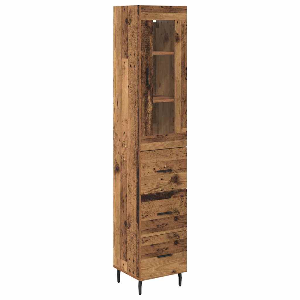 Highboard Old Wood 34.5 x 34 x 180 cm Engineered Wood