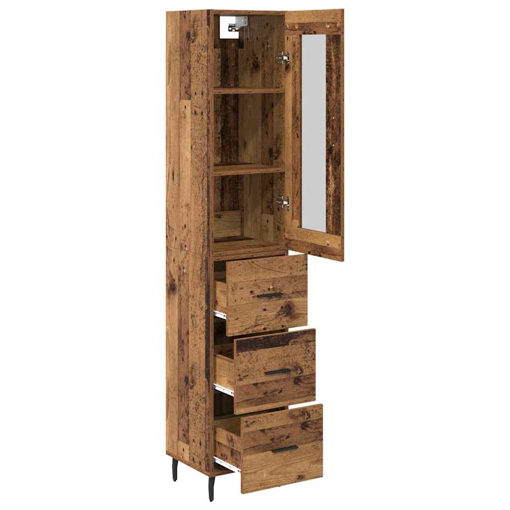 Highboard Old Wood 34.5 x 34 x 180 cm Engineered Wood