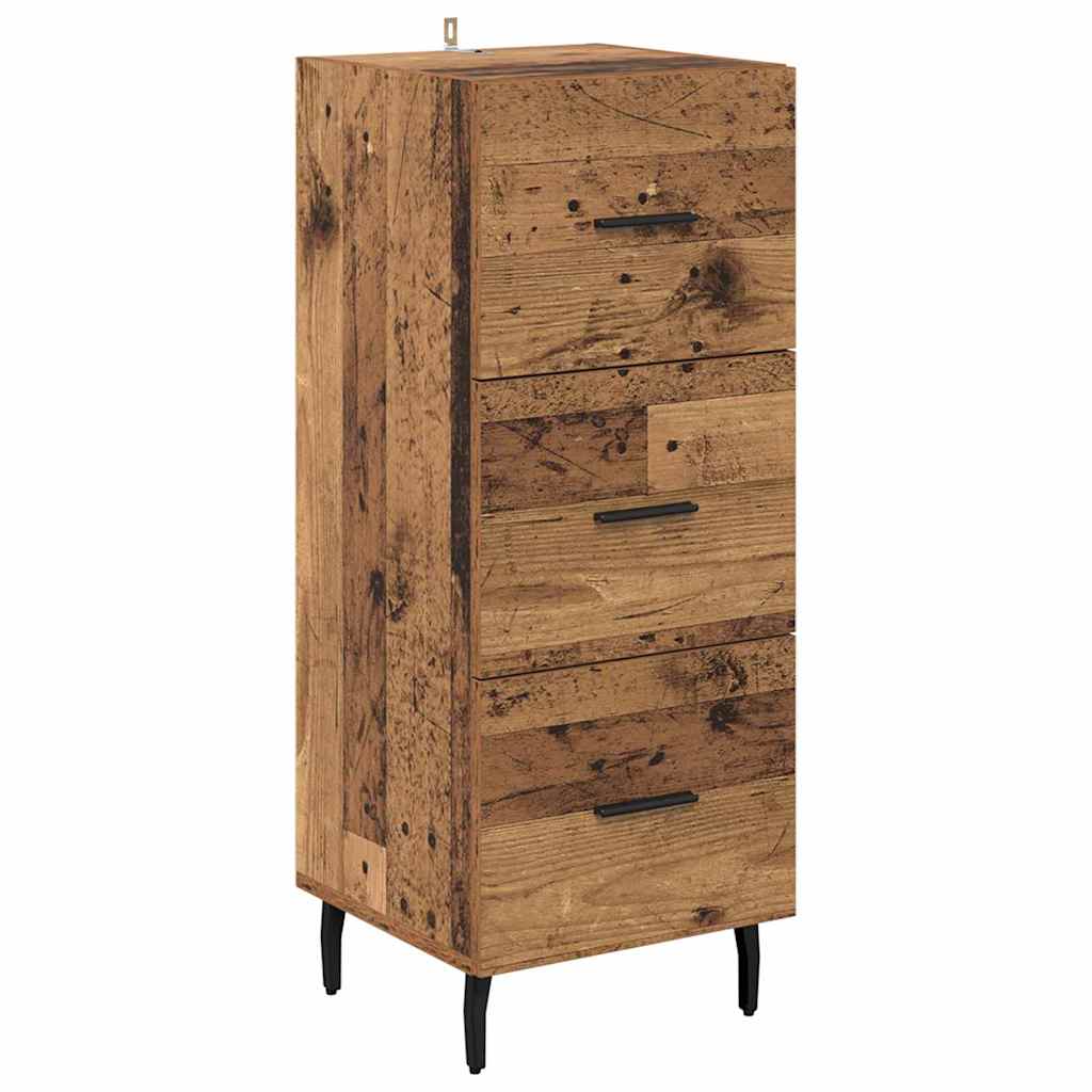 Highboard Old Wood 34.5 x 34 x 180 cm Engineered Wood